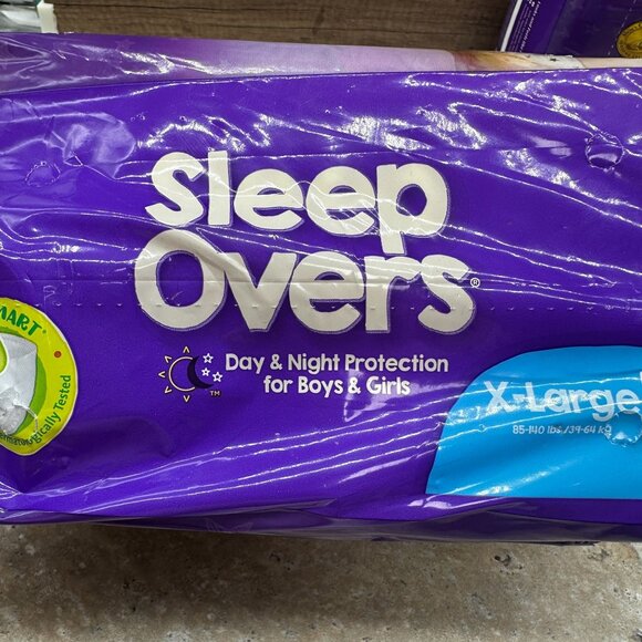 2X Sleep Overs Youth Pants X-Large 22 Count Day & Night Protection Unisex - Picture 4 of 7